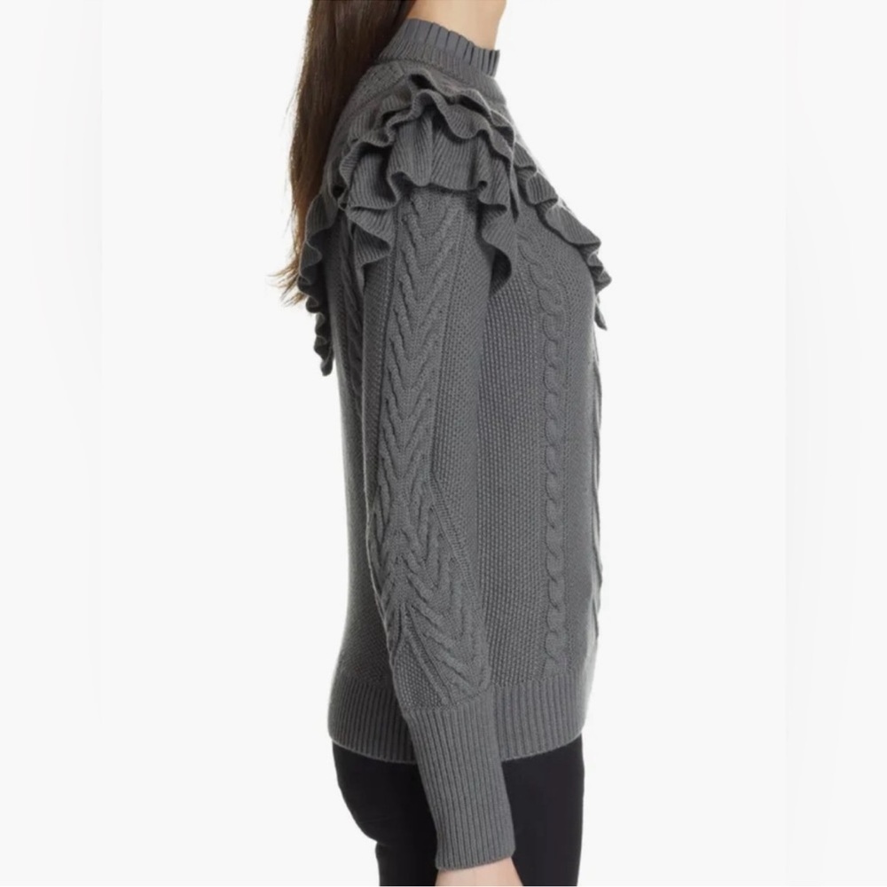 Ted Baker Denita Ruffle Yolk Sweater Charcoal - Picture 3 of 12